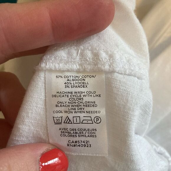 LOFT Outlet White Lightweight Cotton Drawstring Waist Pants Size XL NEW - Picture 9 of 9